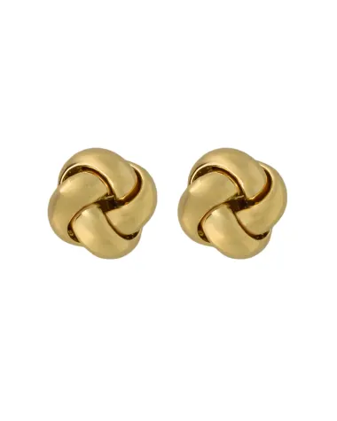 9CT Y/G KNOT EARRINGS 14mm